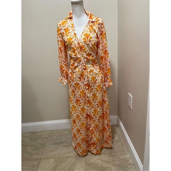 Anthropologie x Maeve Printed Wrap Shirt Dress Size 8 - Picture 5 of 8
